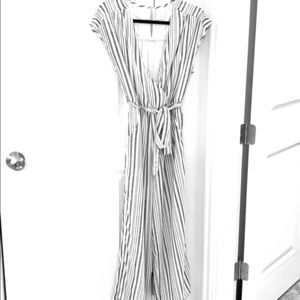 Cream and black romper